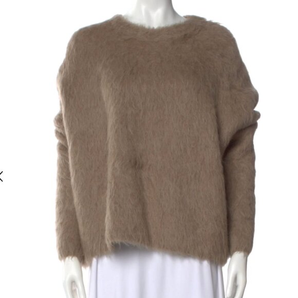 Toteme Sweaters - Toteme Boxy Alpaca Knit Sweater in Truffle Melange